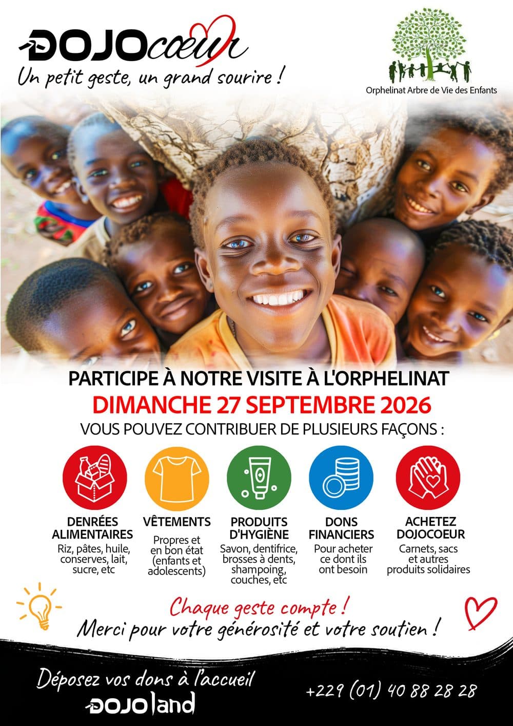 DojoCœur orphanage visit poster