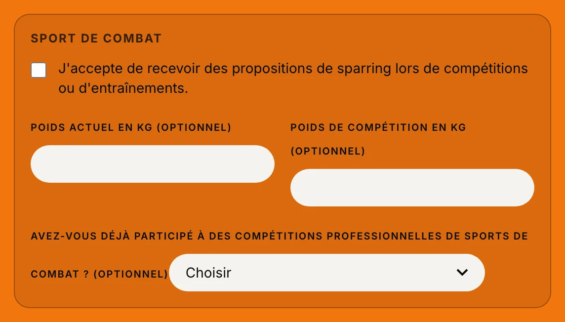 Capture d'écran du formulaire DojoCert